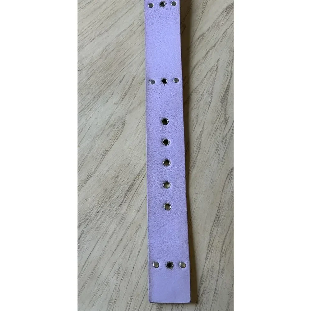 Vintage Y2K Pink Belt Leather Studded Chunky Heavy Holes Punk 90s Women S Retro